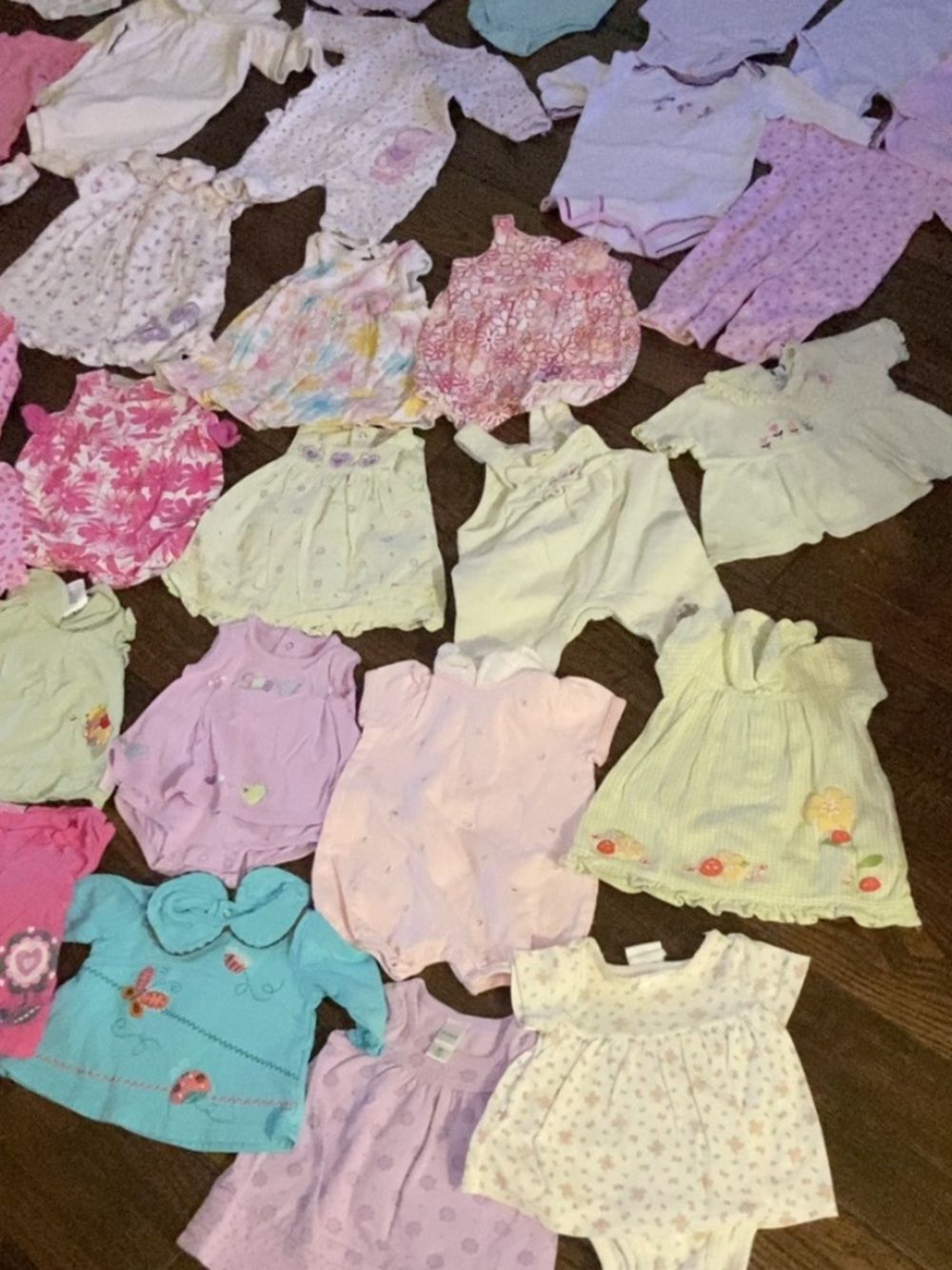 Lot of Baby Girls Clothing - Pink, Purple, White, Pastels Szs Various 03 Months